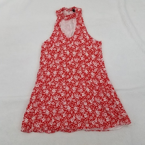 Lulus‎ S Dress Top White Red Floral Mini Cu…